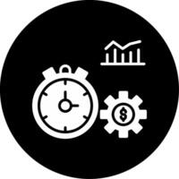 Time Boxed Productivity Timer App Glyph Circle Inverted vector
