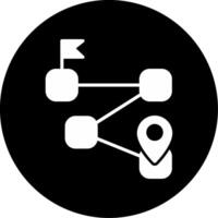 Trip Route Planning Tool Glyph Circle Inverted vector