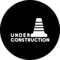 Site Under Construction Alert Glyph Circle Inverted vector