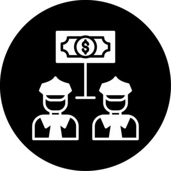 Peer to Peer Lending Network Glyph Circle Inverted vector