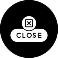 Close Window Button Glyph Circle Inverted vector