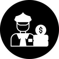 Licensed Financial Advisor Icon Glyph Circle Inverted vector