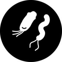 Spirillum minus Rat Bite Fever Bacteria Glyph Circle Inverted vector