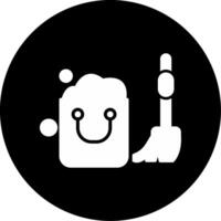 Subway Janitorial Cleaning Team Glyph Circle Inverted vector