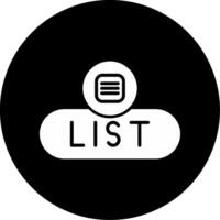 List View Toggle Button Glyph Circle Inverted vector