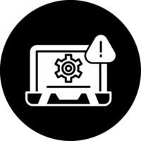 System Error Alert Glyph Circle Inverted vector