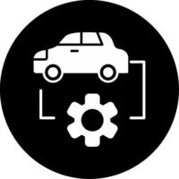 Routine Car Maintenance Tools Glyph Circle Inverted vector