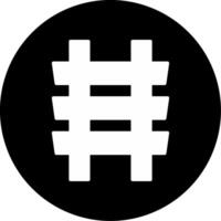 Underground Train Track System Glyph Circle Inverted vector