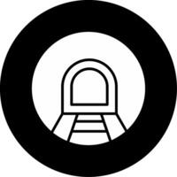 Enclosed Subway Tunnel Passage Glyph Circle Inverted vector