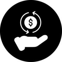 Return On Investment Report Glyph Circle Inverted vector