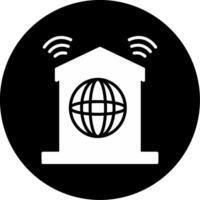 Reliable High Speed Internet Connection Glyph Circle Inverted vector
