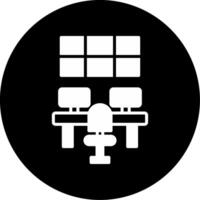 Station Central Control Room Glyph Circle Inverted vector
