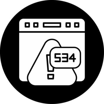 Error 534 Database Connection Error Glyph Circle Inverted vector