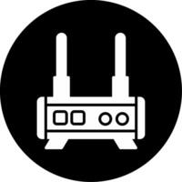 Internet Router Device Glyph Circle Inverted vector