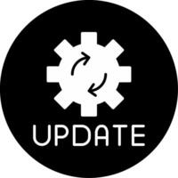 Latest Update Notification Glyph Circle Inverted vector