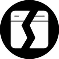 Application Crash Detected Glyph Circle Inverted vector