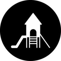 Outdoor Playground Area Glyph Circle Inverted vector