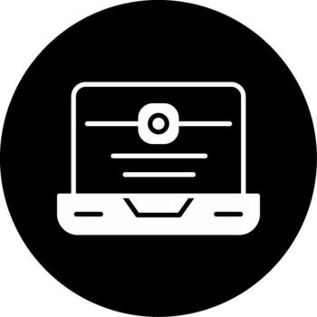 código cometer acción icono glifo circulo invertido vector