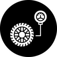 Tire Pressure Check Gauge Glyph Circle Inverted vector