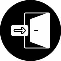 Aircraft Emergency Exit Door Glyph Circle Inverted vector