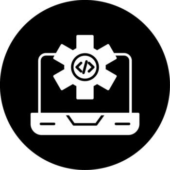 Dev Environment Workspace Glyph Circle Inverted vector