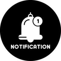General Notification Alert Glyph Circle Inverted vector
