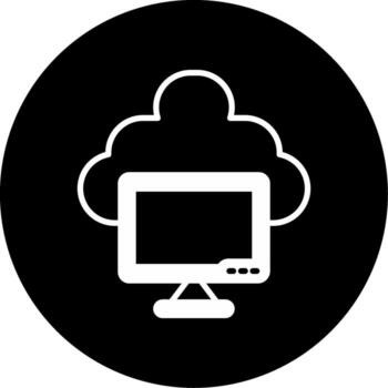 nube establecido archivo almacenamiento solución glifo circulo invertido vector