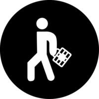 Regular Subway Commuters Glyph Circle Inverted vector