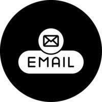 Send Email Button Glyph Circle Inverted vector
