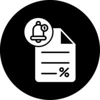 Loan Notification Alert Bell Glyph Circle Inverted vector