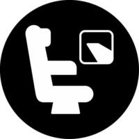 Convenient Aisle Seat Position Glyph Circle Inverted vector