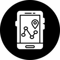 Satellite GPS Navigation Icon Glyph Circle Inverted vector