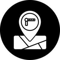 Toll Booth Pinpoint Marker Glyph Circle Inverted vector