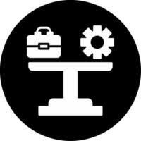 Balanced Work Life Chart Glyph Circle Inverted vector