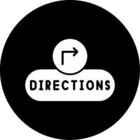 Get Directions Button Glyph Circle Inverted vector
