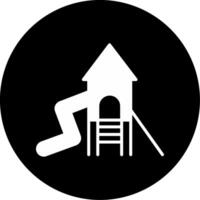 Tall Playground Slide Glyph Circle Inverted vector
