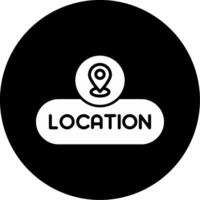 Location Pin Button Glyph Circle Inverted vector