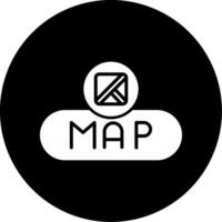 View Map Button Glyph Circle Inverted vector