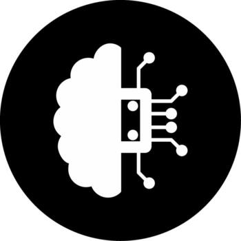 programación código interfaz glifo circulo invertido vector
