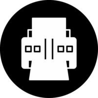 Wireless Office Printer Glyph Circle Inverted vector
