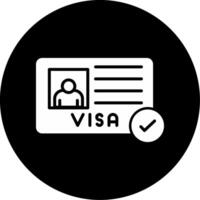 Travel Visa Verification Glyph Circle Inverted vector