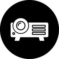 Digital Classroom Projector Glyph Circle Inverted vector