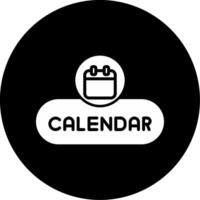 Open Calendar Button Glyph Circle Inverted vector