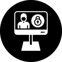 Encrypted Password Manager App Glyph Circle Inverted vector
