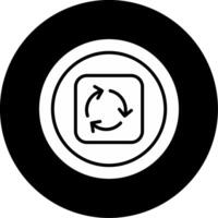 Circular Roundabout Entry Sign Glyph Circle Inverted vector