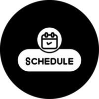 Schedule Event Button Glyph Circle Inverted vector