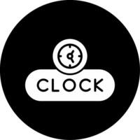 View Clock Button Glyph Circle Inverted vector