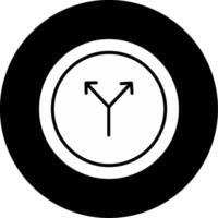 Directional Arrow Wayfinding Glyph Circle Inverted vector