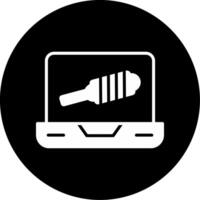 Code Linter Check Icon Glyph Circle Inverted vector