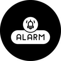 Set Alarm Button Glyph Circle Inverted vector